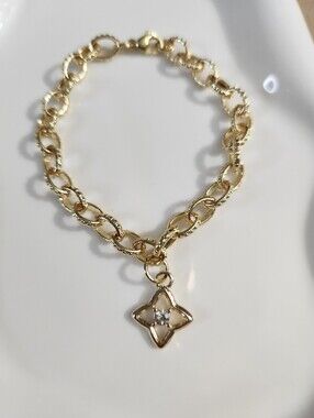 14k Gold Plated Clover Bracelet